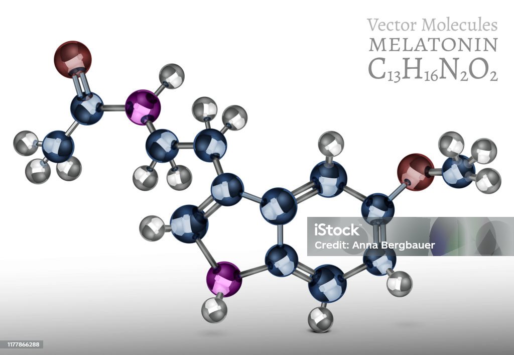 Melatonin Example Melatonin Molecule Structure Stock Illustration - Download Image Now ...