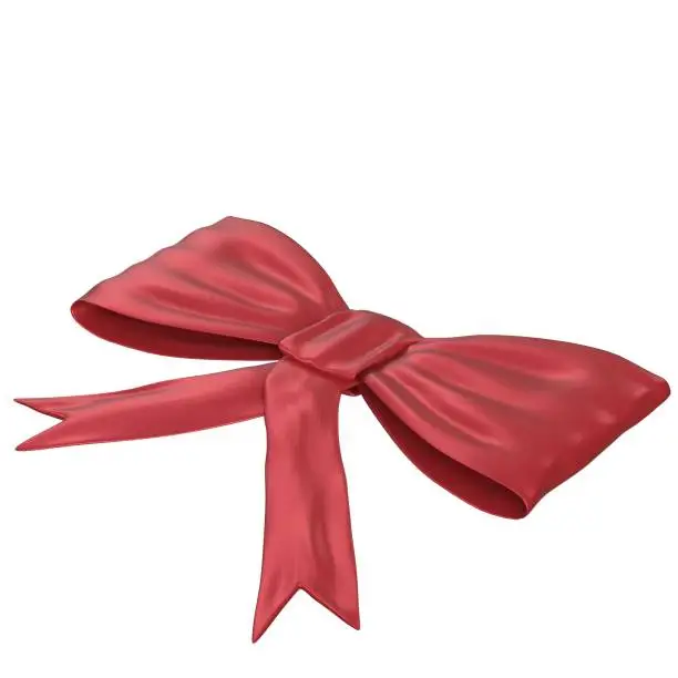 3d rendering illustration of a red bow