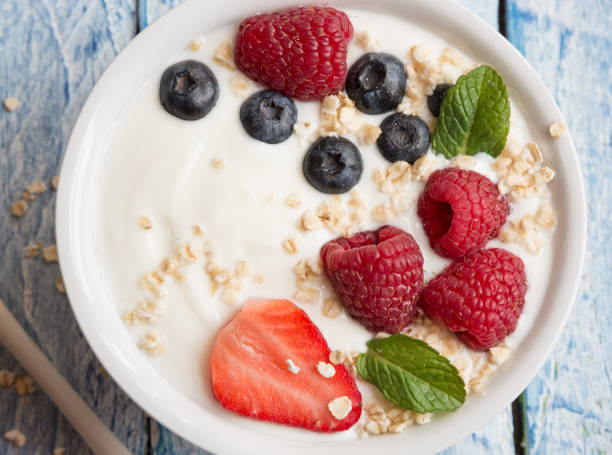 istock Yogurt with fresh berries and oat flakes 1177873767