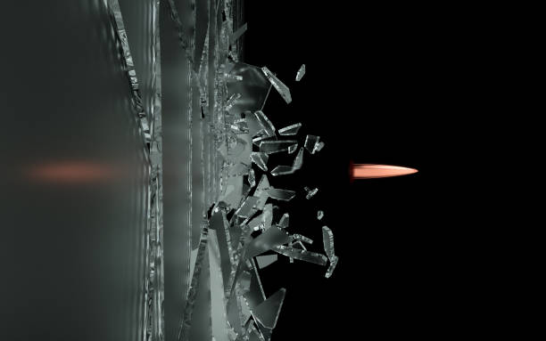 Bullet through the shattered glass