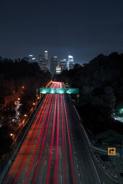 istock Highway traffic jam at night in Los Angeles 1177874959