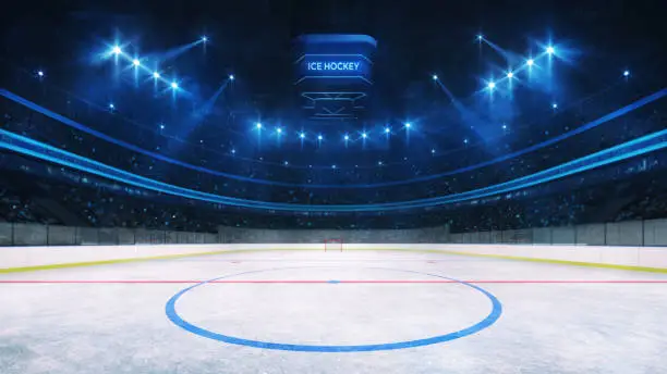 professional ice hockey sport 3D render illustration background
