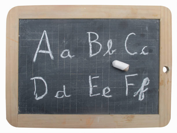 istock School slate with wooden edge Letter Alphabet 1177876535