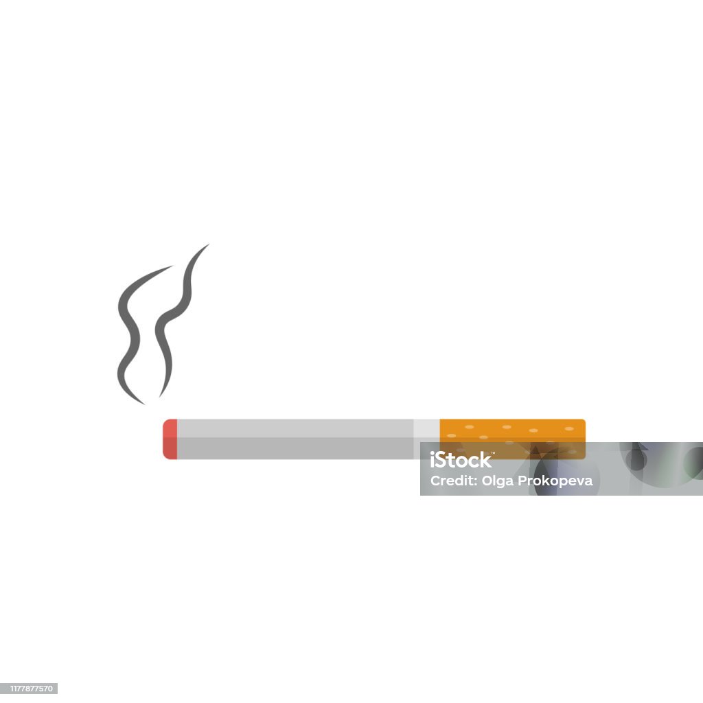 Cigarette flat icon. Isolated flat vector illustration Cigarette stock vector