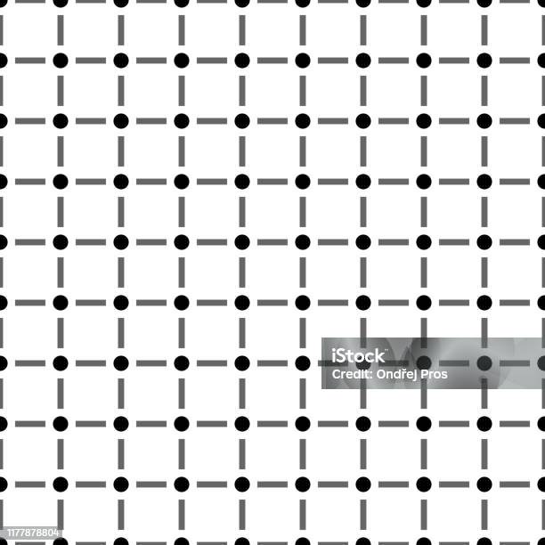 Modern Seamless Pattern With Dot And Line Isolated On White Background ...