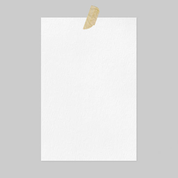 istock Empty white paper sheet with brown adhesive tape 1177882452