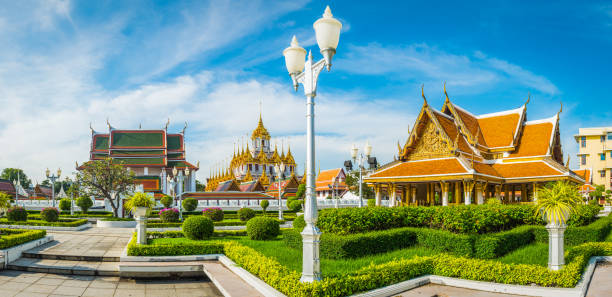 istock Thailand ornate temples of Wat Ratchanatdaram Loha Prasat panorama Bangkok 1177885139
