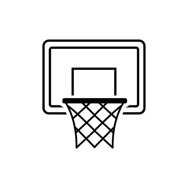 ilustrações de stock, clip art, desenhos animados e ícones de basketball hoop icon. vector concept illustration for design. - basketball hoop basketball net backgrounds