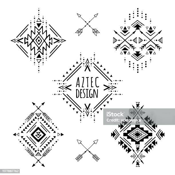Aztec Indesign Aztec Vector Elements Stock Illustration - Download Image Now ...
