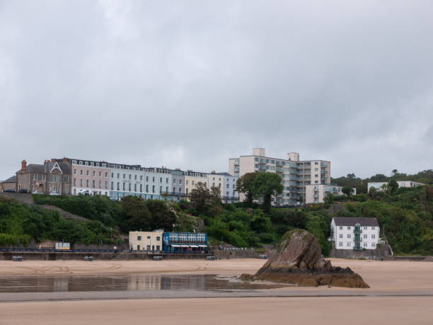 istock Tenby Wales Beach harbour town outside overcast cloudy day 1177888058