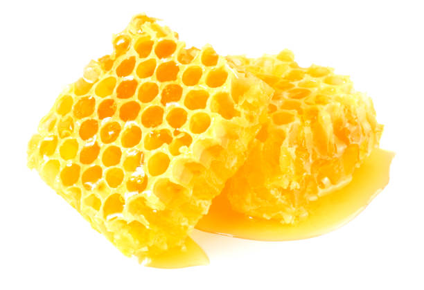istock Honeycomb with honey isolated on white background 1177893437
