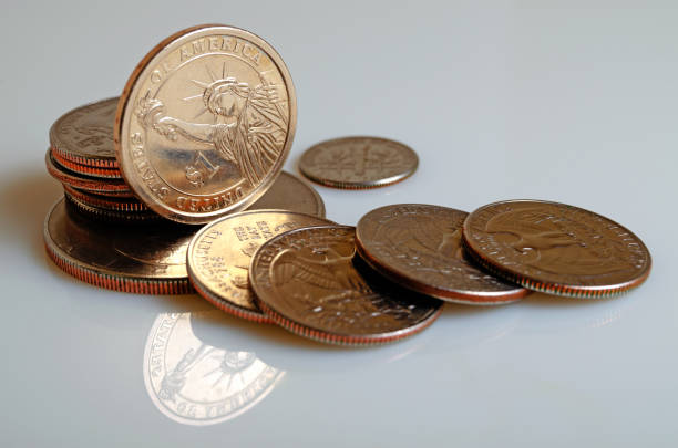 istock Dollar and cents coins still life. 1177894206