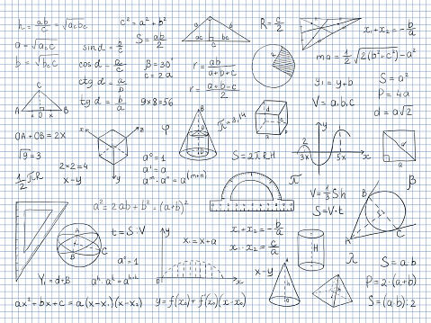 Bolic Math Doodle Math Physics And Geometry Formulas End Equations School Science ...