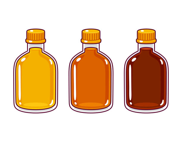 ilustrações, clipart, desenhos animados e ícones de frascos do xarope dos desenhos animados - syrup