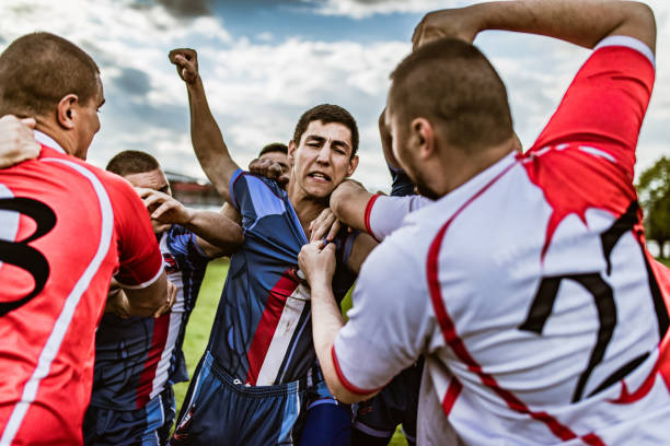 istock Fist fight on sports match! 1177897113