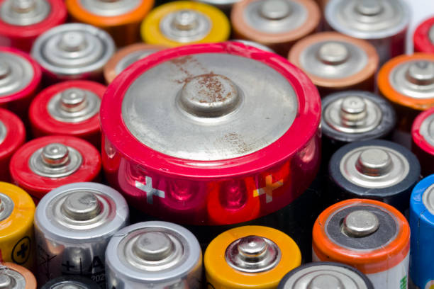 istock Double A battery and triple A batteries for recycling 1177897211