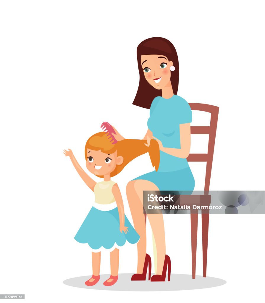 Hình Minh Họa Vector Của Người Mẹ Có Con Gái Bị Cô Lập Trên Nền ...