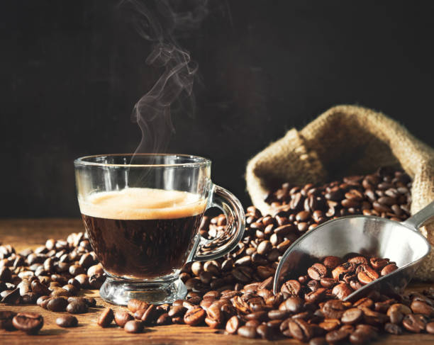 istock Cup of espresso with coffee beans 1177900376