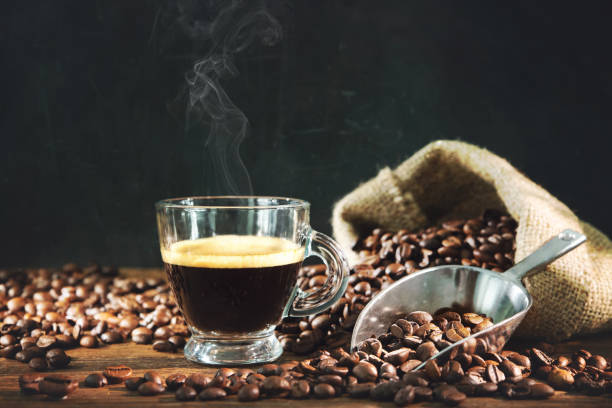 istock Cup of espresso with coffee beans 1177900377