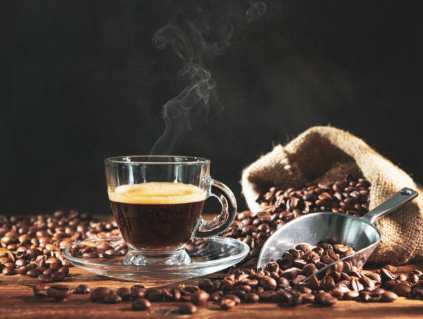 istock Cup of espresso with coffee beans 1177900386