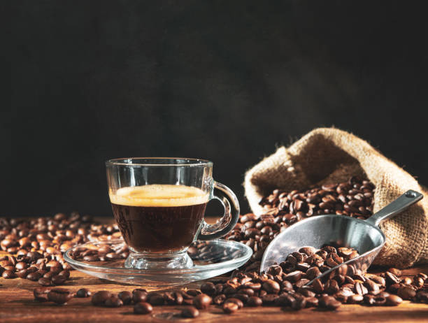 istock Cup of espresso with coffee beans 1177900393