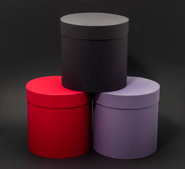istock floral hat boxes on a dark background mockup in design 1177900405