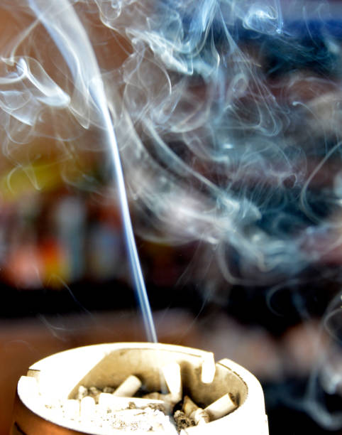 istock Metal ashtray, full of cigarette butts 1177901357