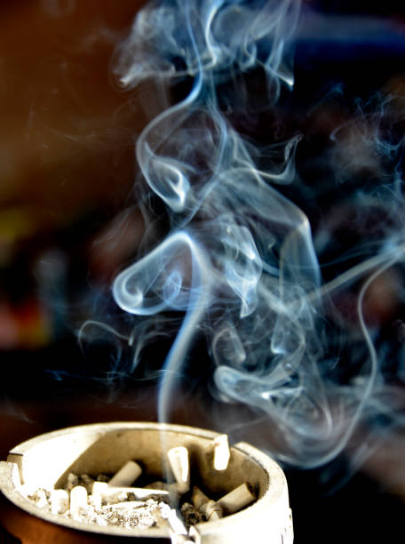 istock Metal ashtray, full of cigarette butts 1177901358