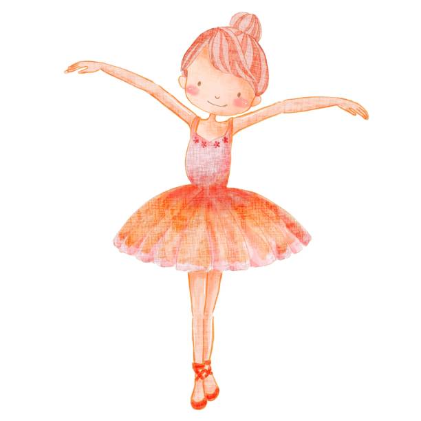 istock Cute little ballerina dancing, watercolor clipart 1177901716