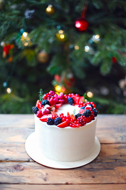 istock Christmas Cake by the Christmas tree 1177906301