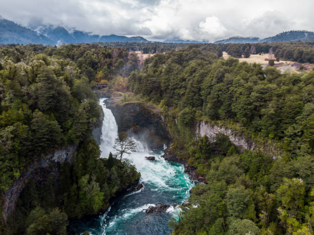 istock Aerial view of Huilo Huilo waterfall 1177906675