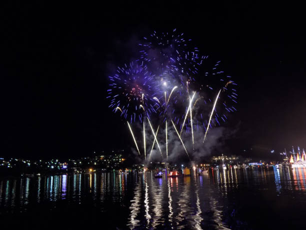 istock Lighting fantasy over the sea - Firework over the Kotor Bay 1177907255
