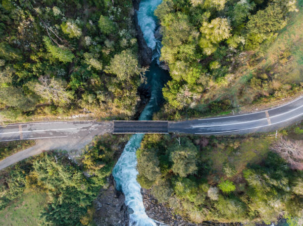 istock Aerial view of Caunahue bridge 1177907372