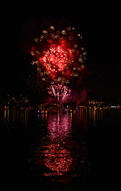 istock Lighting fantasy over the sea - Firework over the Kotor Bay 1177907391