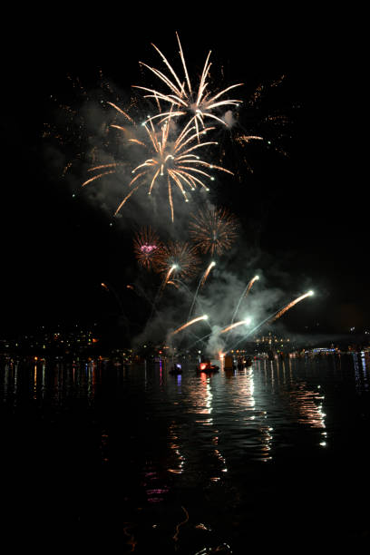 istock Lighting fantasy over the sea - Firework over the Kotor Bay 1177907417