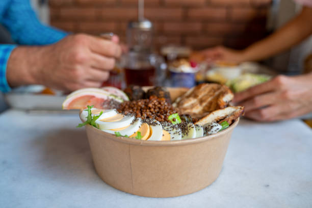 istock Healthy protein salad with buckwheat ,egg and chicken meat. 1177907613