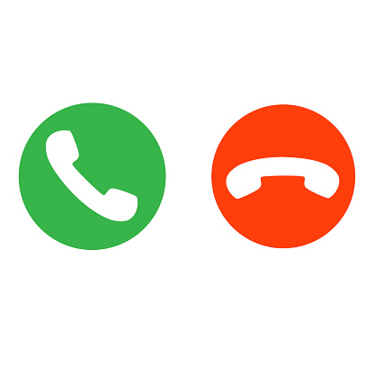 phone call buttons accept and reject vector illustration