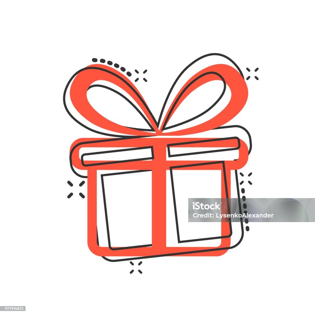 Biểu Tượng Hộp Quà Theo Phong Cách Truyện Tranh Trình Bày Gói ...