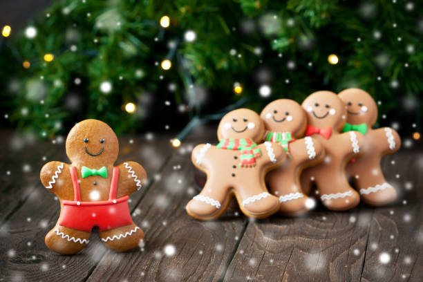 istock Christmas or New Year composition with gingerbread cookies 1177914931