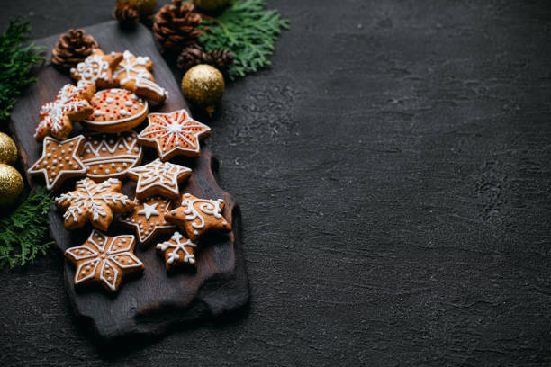 istock Christmas background with gingerbread cookies 1177917621