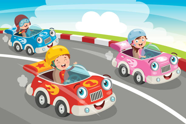 Children Racing With Funny Cars Stock Illustration - Download Image Now - Racecar, Cartoon, Vector - iStock Children Racing With Funny Cars Stock Illustration - Download Image Now - Racecar, Cartoon, Vector - iStock