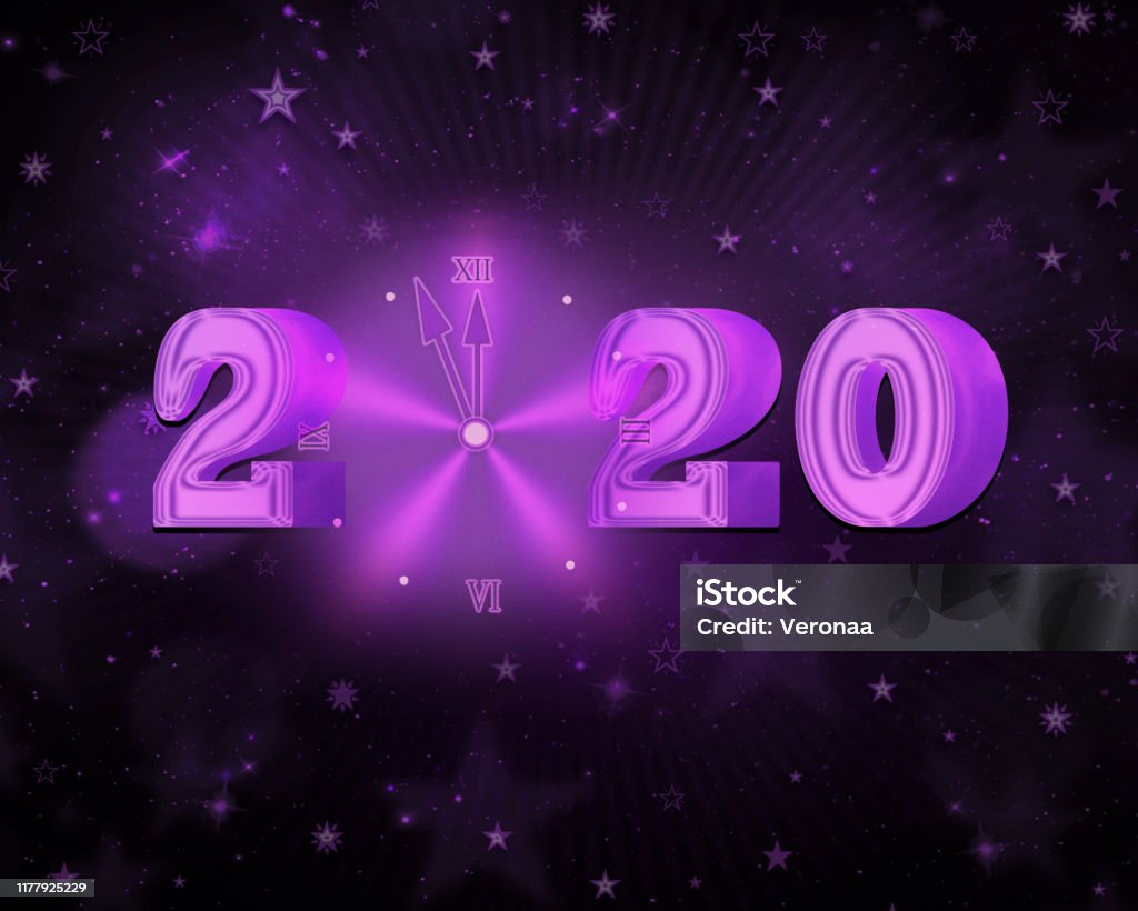 Happy New Year 2020 Black Background Stock Illustration - Download ...