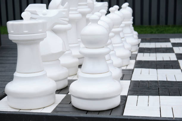 istock Giant chess game into the park white figure 1177925494