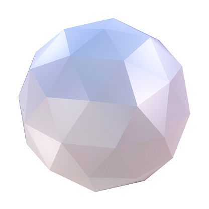 Low polygonal abstract sphere, 3d render