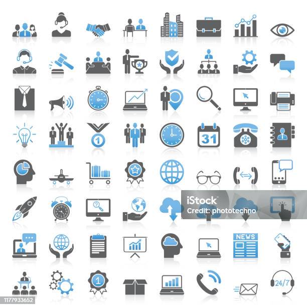 Modern Universal Business Icons Collection Stock Illustration - Download Image Now - Icon, Business, Icon Set