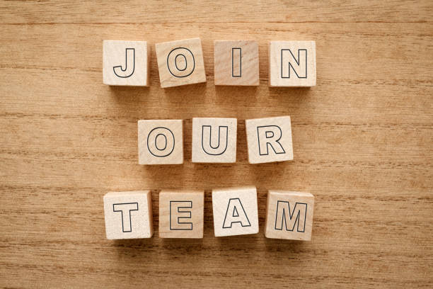 Join our team word on wooden cube blocks