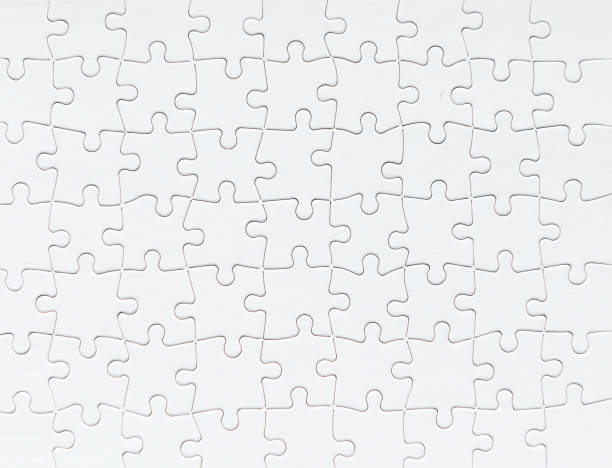 white jigsaw puzzle background - jigsaw puzzle puzzle finishing white imagens e fotografias de stock
