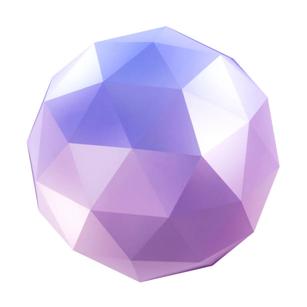 抽象球 - triangle pattern sphere blue ストックフォトと画像