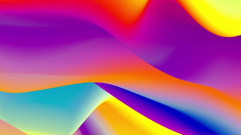 Abstract colorful wavy background in bright rainbow colors.