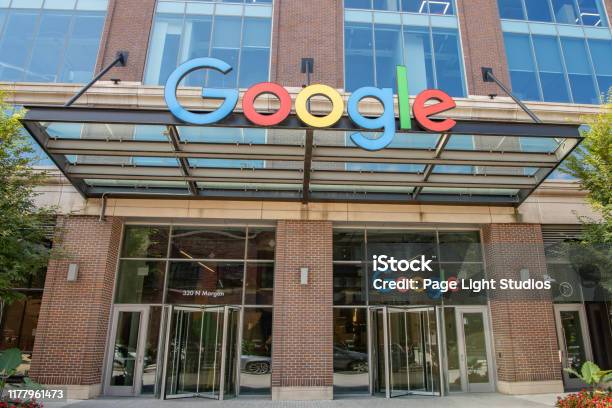 Budynek Google W West Loop Obszar Fulton Market - zdjęcia stockowe i więcej obrazów Google - Brand-name - Google - Brand-name, Reklama, Menadżer